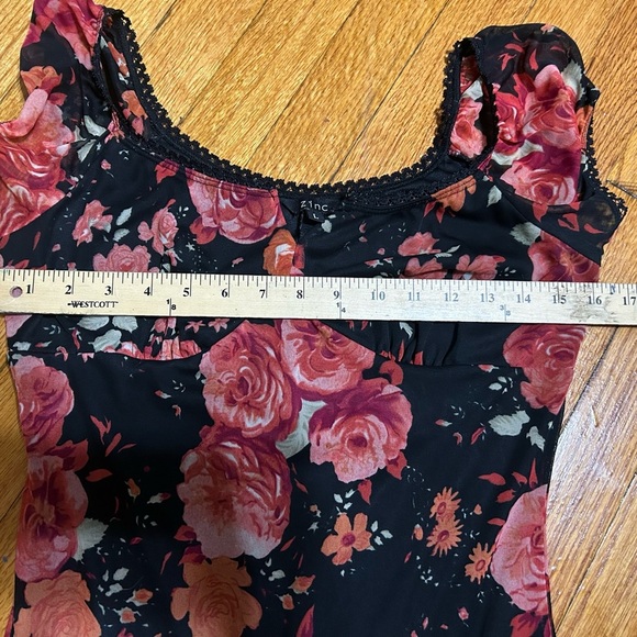 Y2K Zinc Dark Romantic Babydoll Midi Length Floral Dress USA Made (Runs Small) - Picture 5 of 11